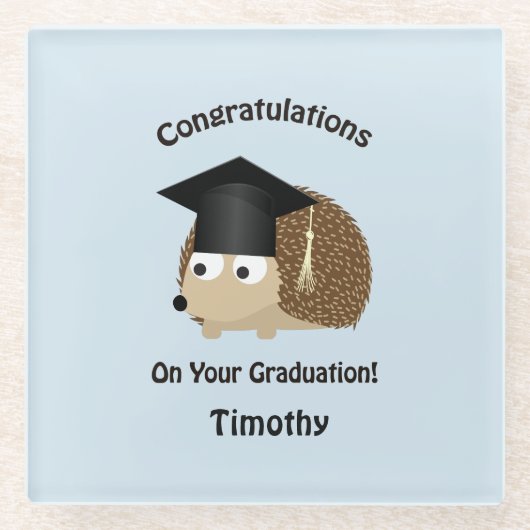 Gefeliciteerd met je dankbaarheid egelegg glazen onderzetter (Voorkant)