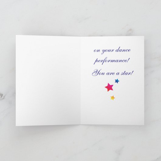 Gefeliciteerd met je dansoverweging kaart (Binnen)