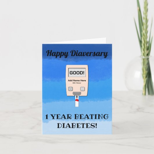 Gefeliciteerd met je diabiversary, oftewel het jub kaart (Voorkant)