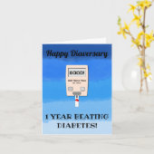 Gefeliciteerd met je diabiversary, oftewel het jub kaart (Gele Bloem)
