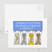 Gefeliciteerd met je diploma als tandarts aankondigingskaart (Voorkant / Achterkant)