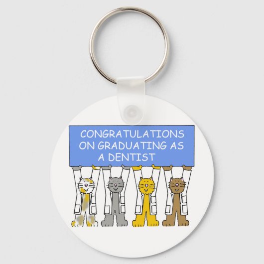 Gefeliciteerd met je diploma als tandarts sleutelhanger (Voorkant)