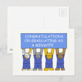 Gefeliciteerd met je diploma als verloskundige aankondigingskaart (Voorkant / Achterkant)