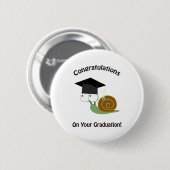 Gefeliciteerd met je diploma slak ronde button 5,7 cm (Voorkant /achterkant)