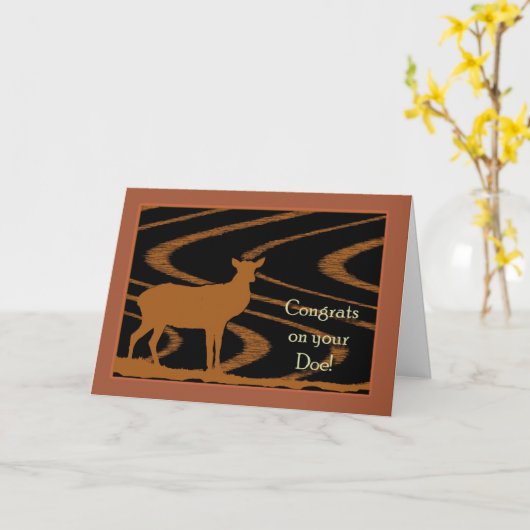 Gefeliciteerd met je Doe, Deer Hunting Kaart (Gele Bloem)