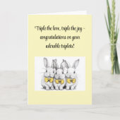 Gefeliciteerd met je drieling, unisex gevouwen kaart (Voorkant)