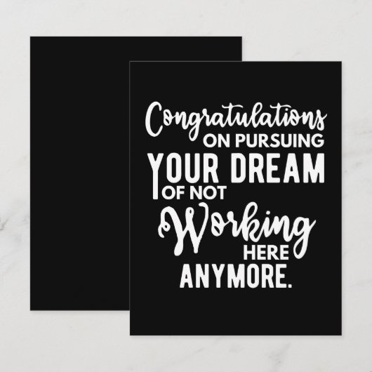 Gefeliciteerd met je droom van niet werken save the date (Voorkant / Achterkant)