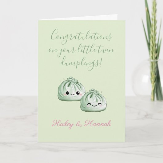 Gefeliciteerd Met Je Dumplings, Tweeling Kaart (Voorkant)