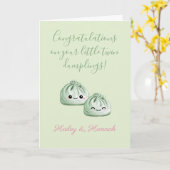 Gefeliciteerd Met Je Dumplings, Tweeling Kaart (Gele Bloem)