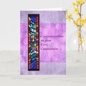 Gefeliciteerd met je eerste communie kaart (Gele Bloem)