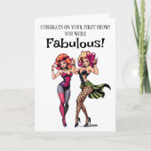 Gefeliciteerd met je eerste dragshow Je was fantas Kaart (Voorkant)