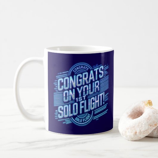 Gefeliciteerd met je eerste Solo Flight Coffee Mok (Met donut)