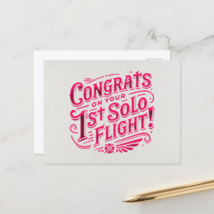 Gefeliciteerd met je eerste solo vlucht briefkaart