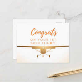 Gefeliciteerd met je eerste solo vlucht briefkaart