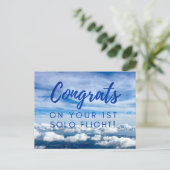 Gefeliciteerd met je eerste solo vlucht briefkaart (Staand voorkant)