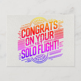 Gefeliciteerd met je eerste solo vlucht briefkaart