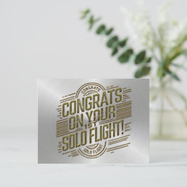 Gefeliciteerd met je eerste solo vlucht briefkaart
