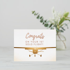 Gefeliciteerd met je eerste solo vlucht folie feestdagen briefkaart