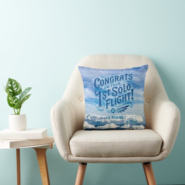 Gefeliciteerd met je eerste solo vlucht kussen (Stoel)