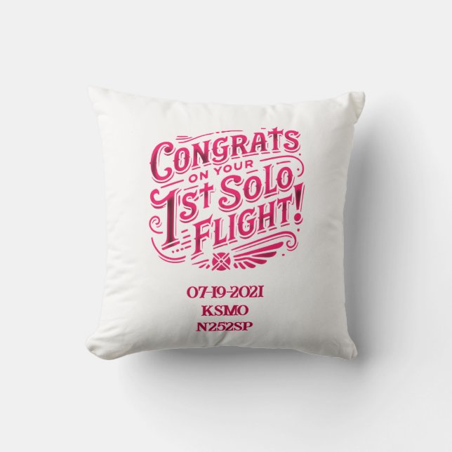 Gefeliciteerd met je eerste solo vlucht kussen (Voorkant)
