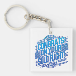 Gefeliciteerd met je eerste solo vlucht sleutelhanger