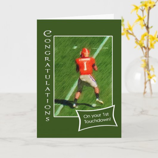 Gefeliciteerd met je eerste touchdown kaart (Gele Bloem)