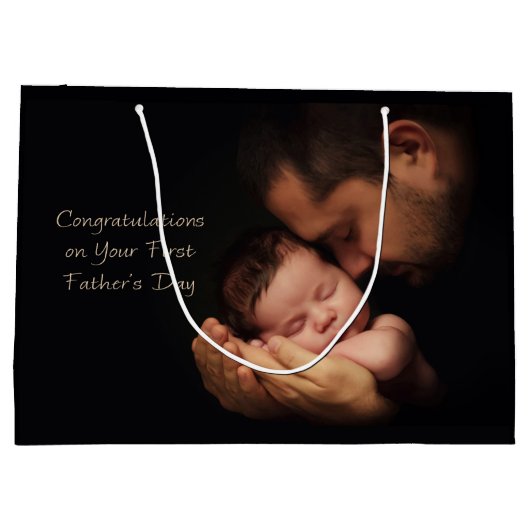 Gefeliciteerd met je eerste vaderdag large cadeautasje (Achterkant)