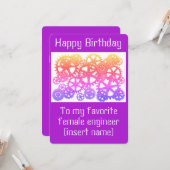 Gefeliciteerd met je favoriete vrouw engineer! kaart (Voorkant / Achterkant in situ)