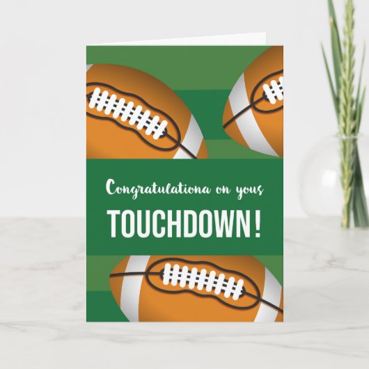 Gefeliciteerd met je Football touchdown Kaart (Voorkant)