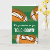 Gefeliciteerd met je Football touchdown Kaart (Gele Bloem)