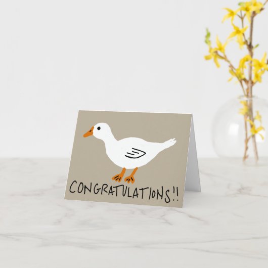 Gefeliciteerd met je gans kaart (Gele Bloem)