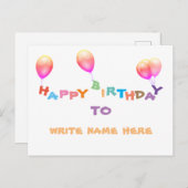 Gefeliciteerd met je geliefde briefkaart (Voorkant / Achterkant)