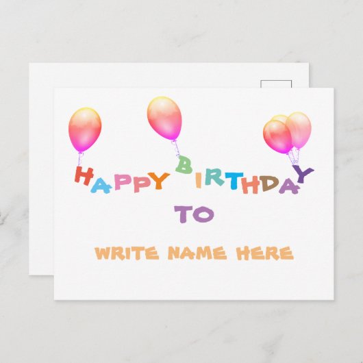 Gefeliciteerd met je geliefde briefkaart (Voorkant / Achterkant)