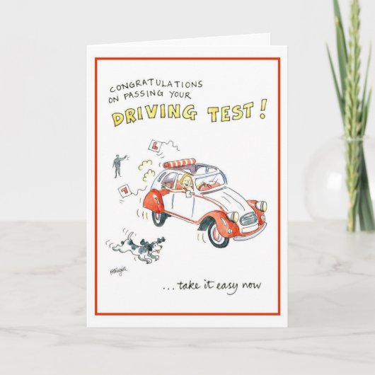 Gefeliciteerd met je geslaagd rijexamen kaart (Voorkant)