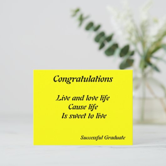 Gefeliciteerd met je geslaagde afstuderen briefkaa briefkaart (Staand voorkant)
