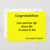 Gefeliciteerd met je geslaagde afstuderen briefkaa briefkaart (Voorkant / Achterkant)