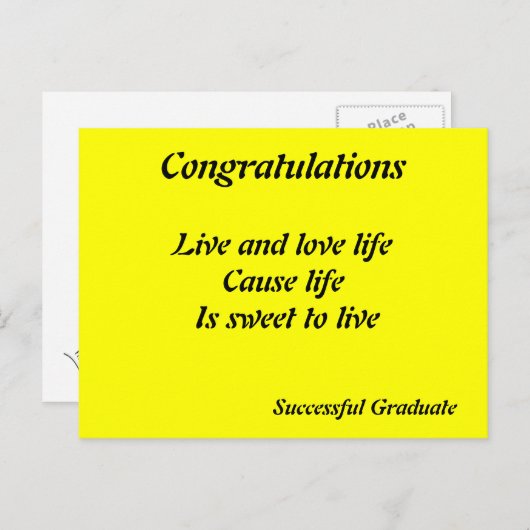 Gefeliciteerd met je geslaagde afstuderen briefkaa briefkaart (Voorkant / Achterkant)