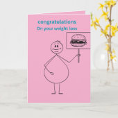 Gefeliciteerd met je gewichtsverlies grappig roze kaart (Gele Bloem)