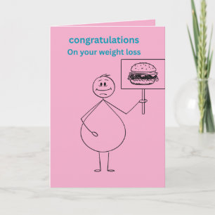 Gefeliciteerd met je gewichtsverlies grappig roze kaart