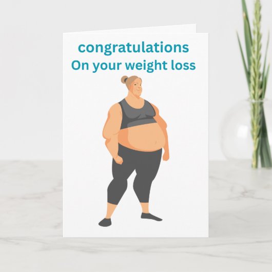 Gefeliciteerd met je gewichtsverlies work-out dame kaart (Voorkant)