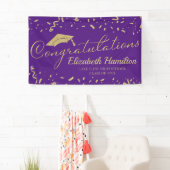 Gefeliciteerd met je gouden en Paarse Afstuderen Spandoek (Insitu)