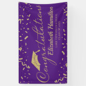 Gefeliciteerd met je gouden en Paarse Afstuderen Spandoek (Verticaal)