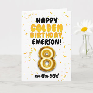 Gefeliciteerd met je gouden verjaardag, 8e verjaar kaart