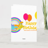 Gefeliciteerd met je groene Cartoon Dinosaurus Kaart (Achterkant)