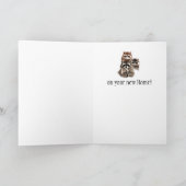 Gefeliciteerd met je huis Fun Raccoons Baling Kiss Kaart (Binnen)