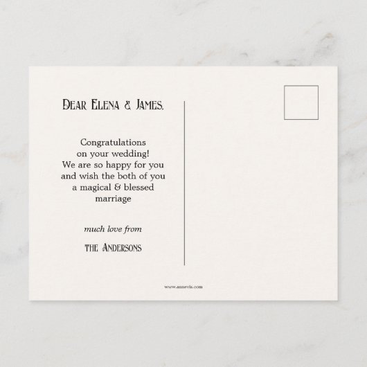 Gefeliciteerd met je huwelijk briefkaart (Achterkant)