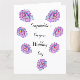 Gefeliciteerd met je huwelijk. Giant Hibiscus Flow Kaart