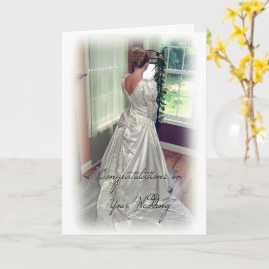 Gefeliciteerd met je huwelijk kaart (Gele Bloem)