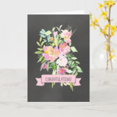 Gefeliciteerd met je huwelijk met Black en Pink Kaart (Gele Bloem)