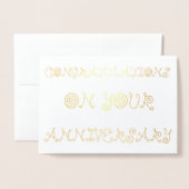 Gefeliciteerd met je Jubileum Folie Kaarten (Voorkant met envelop)